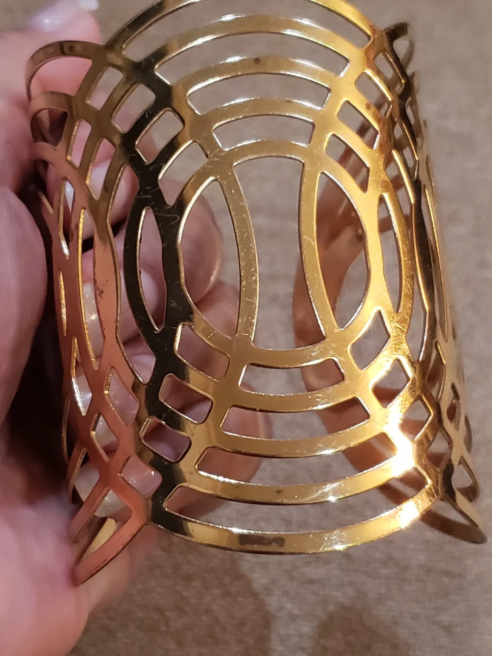 Gold and Silver Metal Cutout Cuff Bracelets